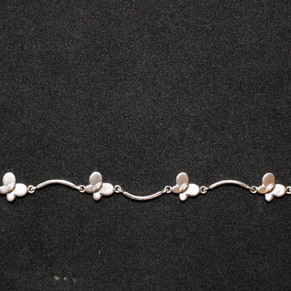 Sterling Silver 925 Butterfly Link Bracelet - Picture 2 of 6